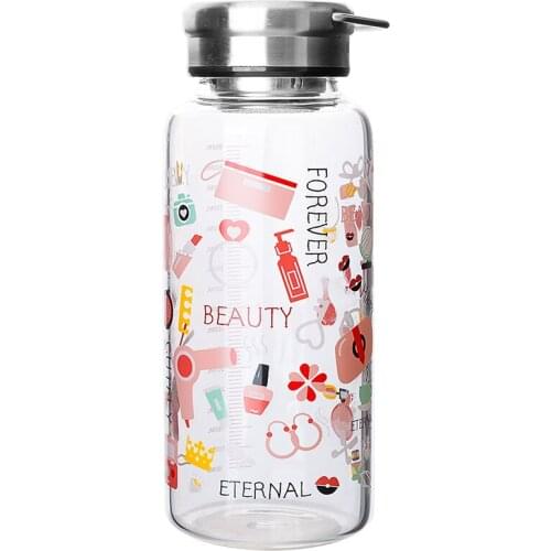 Cute Portable Water Bottle Glass Clear Travel Creative Simple Transparent Cup Portable Bouteille En Verre Hot Flask EA60SH