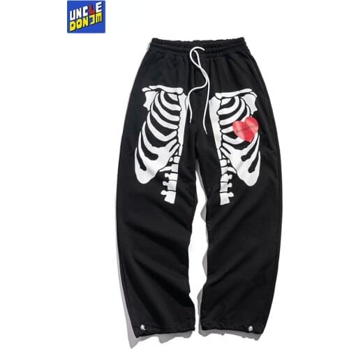 UNCLEDONJM Skeleton joggers men street wear Hip Hop sweatpants 2021 Drawstring men track pants loose women trousers ZB-40663