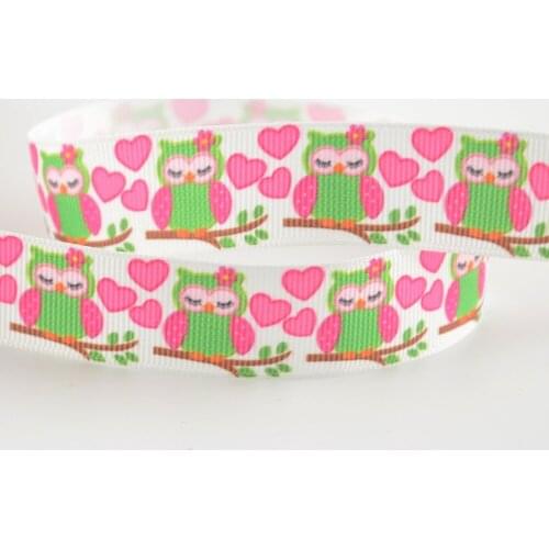2019 new arrival grosgrain ribbons for gifts clothing decoration polyester cute lovely owl designs 7/8" 22 mm width
