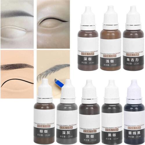 15ml Eyebrow Eyeliner Tattoo Pigment Microblading Semi-Permanent Tattoo Ink for Practice Tattoo Pigment