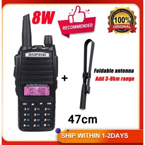 100% Original Portable Two Way Radio BAOFENG BF UV82 8W Powerful Dual PTT Radios Long Range 5-10KM Hunting Radio UV-82