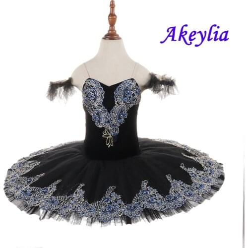 Black swan lake Professional Ballet Tutu for child green Ballet Costumes Pancake Tutu peach gold yellow pancake for girls 18081