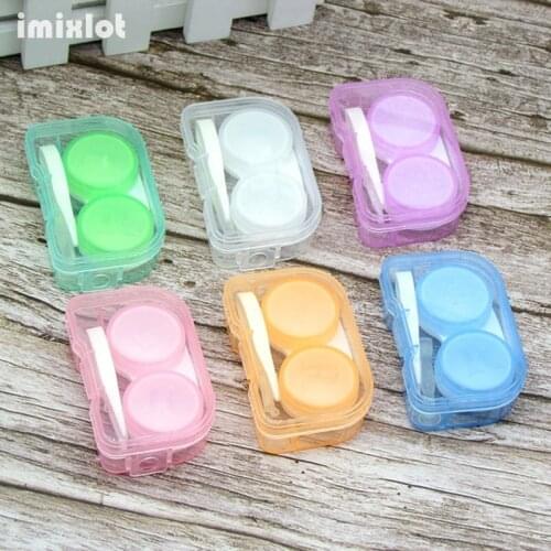 Candy Color Transparent Contact Lens Case for Eyes Care Kit Holder Container Student Glasses Contact Lenses Box Travel Accessori
