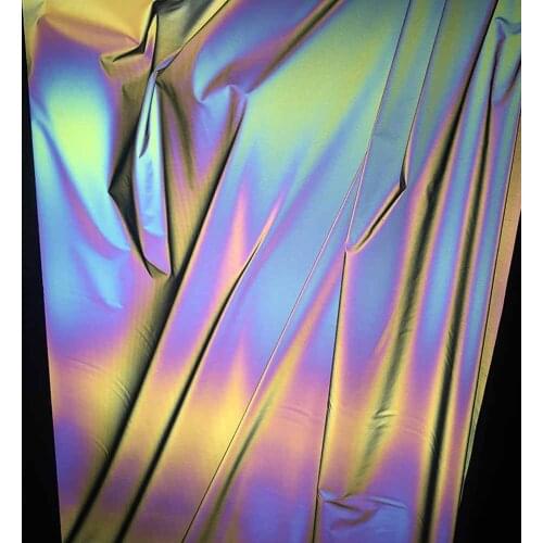 Rainbow Reflective Fabric Holographic Fabric Mermaid Fabric Silver Fashion At Night for Clothing PatchWork Sewing Art