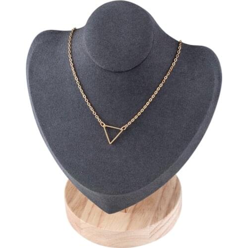 SHUANGR Metal Geometric Triangle Pendant Necklace Gold Color Short Collar Chain Necklaces Simple Fashion Jewelry collier