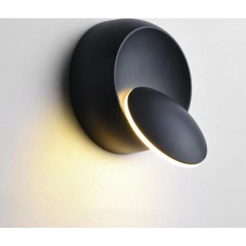 Nordic Simple Bedroom Bedside Wall Lamp Led Creative Living Room Lights Restaurant Stairway Round Adjustable Led Wall Light