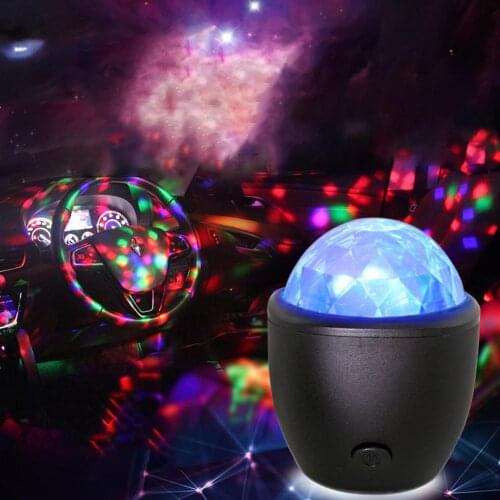 LED Vehicle Crystal Magic Ball Light Night Lamp with Voice Control for Home KTV Bar Car Supplies