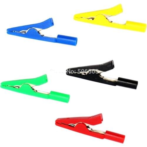 Free shipping 2mm plug test insulation Nickel-plated brass alligator clip 2mm test clip 10pcs/lot