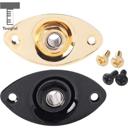 Tooyful Oval 1/4' 6.35mm Electric Guitar Ukulele Output Input Jack Plug Socket Guitar Upgrade Accessory DIY Parts
