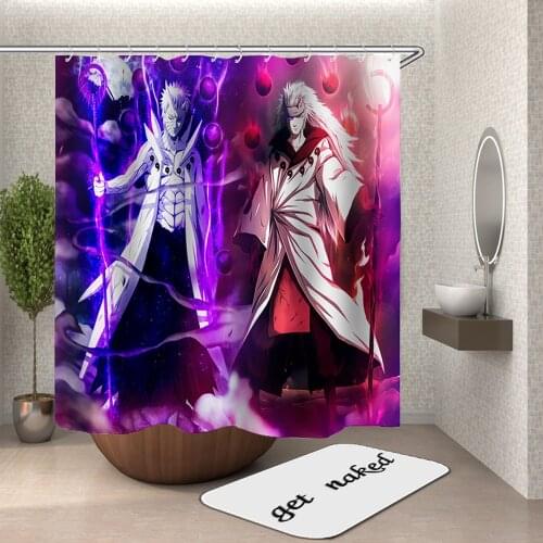 NARUTO Shower Curtain Home Bathroom Hotel Bathroom Cartoon and Animation Surrounding Shading and Waterproof Christmas Gift