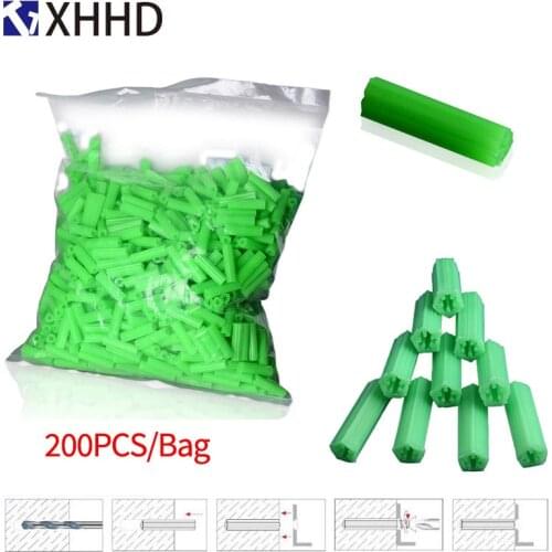 M6 M8 Green Plastic Expansion Tube Plastic Pipe Nylon Bulge Anchor The Rubber Plug Drywall Screw