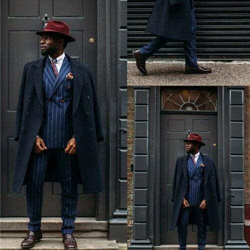 Winter Woolen Warm Mens Coat Suits Long Men Formal Business Party Birthday Tailored Fit Prom Party Tuxedos Blazer Only One Piece