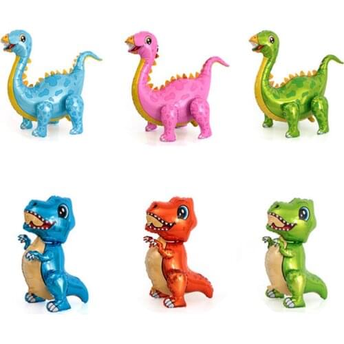 1pc Large 4D Walking Dinosaur Foil Balloons Birthday Party Decorations Kids Babyshower Gender Reveal Dinosaur Party Decor Globos