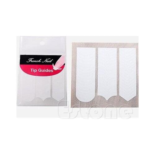 10pcs/lot French Manicure Nail Art Tips Form Fringe 3 Style Guides Sticker DIY Stencil