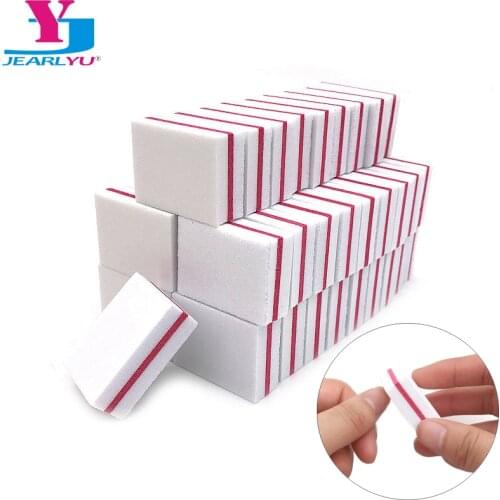 100 X Nail Art Buffer File Block Mini Sponge Sanding Buffing Nail File Tools Lima Unghie 100/180 White Bloc Polissoir Ongle Kit