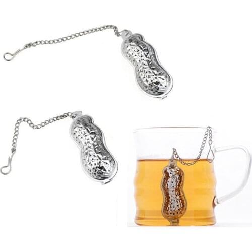 200pcs/lot Peanut Tea Strainer Herbal Spice Infuser Loose Leaf Filter Device