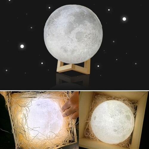 3D Moon Lamp USB LED Touch Sensor Color Changing USB Power Cord Decoration Gift Atmosphere Night Light Moonlight
