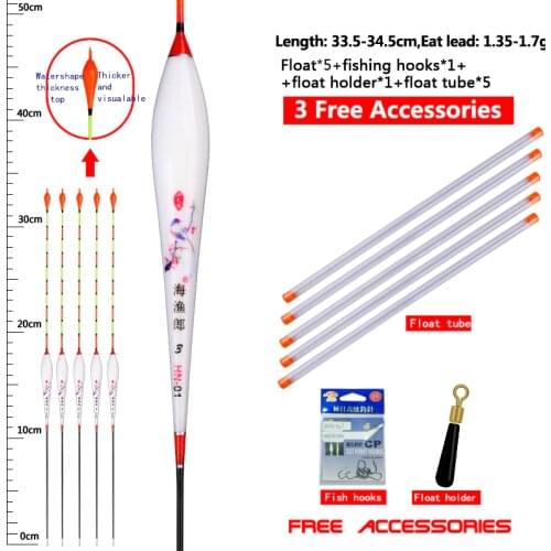 5pcs/lot Size Random Nano Fishing Floats+5 Buoy Tubes+1 Float Holder+1 Bag Hook Lake River Vertical Bobber Sensitive Stable Boya