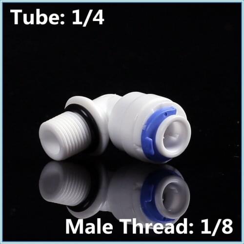 5pc 1/4" OD Pipe to 1/8" Male Elbow Quick Connector RO Water Purifier Reverse Osmosis Aquarium System Connector Fitting