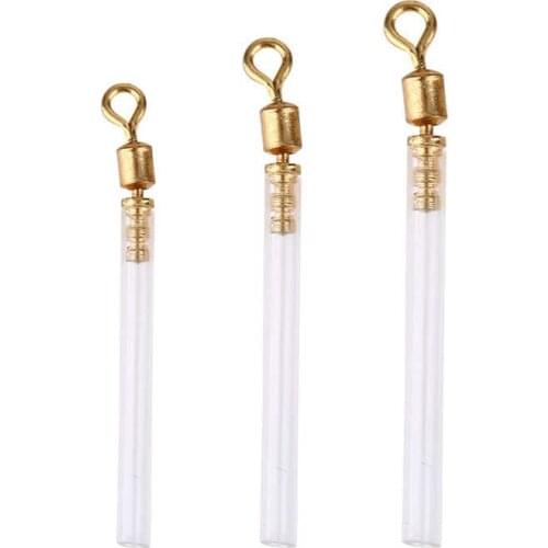 50pcs/Lot New Copper Fishing Swivel Head With Tube Rotatary Float Adapters Sea Fishing Float Buoy Seat Connector Accessories