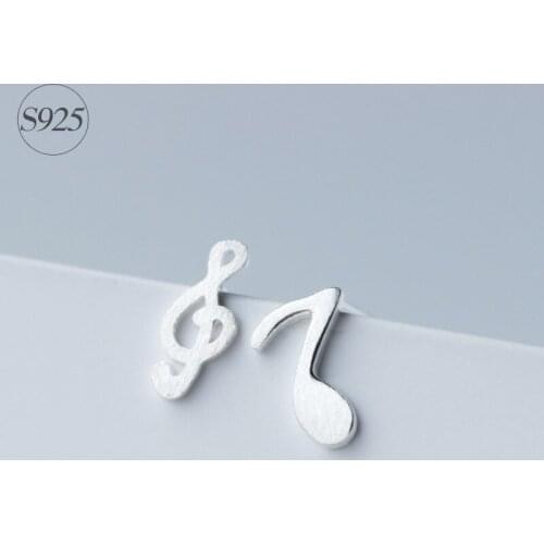 Music Fan Asymmetric Earrings 925-sterling-silver Musical /Music Notes Stud Earrings | Treble Clef for Women GTLE522