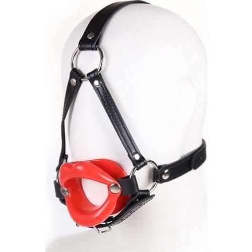 Head Leather Bondage Belt Slave Restraints O-Ring Lip Mouth Gag Adult Toys BDSM Erotic Games Fetish Women Sex Tools For Couples