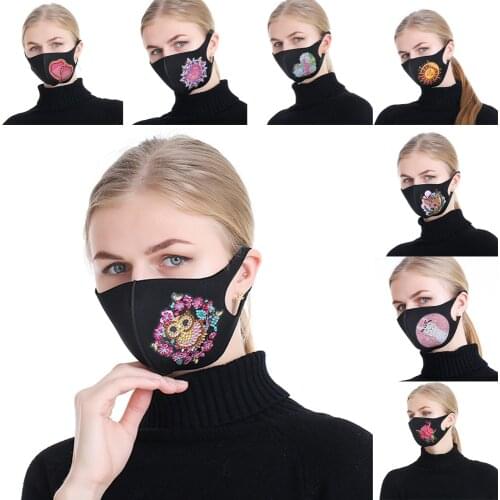 DIY Flower Fairy Animal Part Drill Diamond Painting Face Mask Kit Art Craft Multi-style Decorative Face Mask Keep Warm in Winter