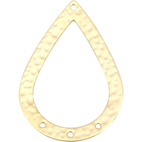 DoreenBeads Copper Chandelier Connectors Drop-Shaped Gold Color Filled Jewelry Accessories 40mm(1 5/8") x 27mm(1 1/8"), 3 PCs