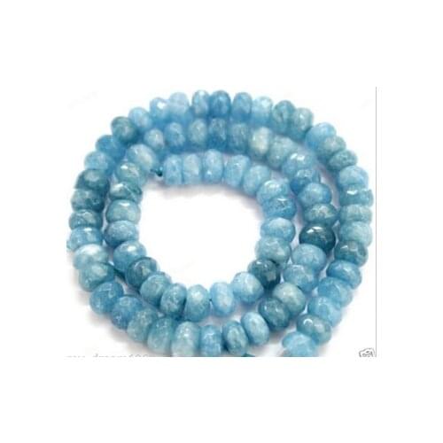 Jew.0036 Rare 5x8mm Blue Faceted Cyanite Abacus Loose Beads 15" AAA 2PC