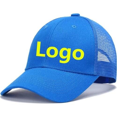 Custom logo trucker hat Summer Adult Casual Mesh breathable baseball caps Sport Snapbacks with logo Embroidery