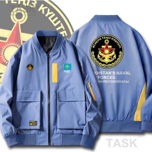 Bomber Military Biker Jacket Navy Kazakhstan Kazakh KZ Kazakhstani KAZ Mens Bomber Zipper Jacket Motorcycle Jackets Fashion