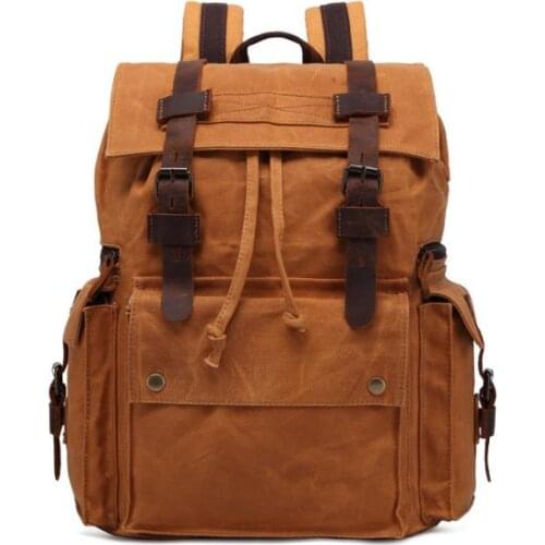 Mens Retro Mens Head Layer Leather Crazy Horse Leather Bag Mens Leather Bag Backpack