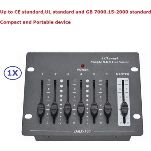 2018 New Arrival 6 Channel Simple DMX Console 6CH DMX512 Easy Stage Lighting Controller 3Pin female DMX Connector Fast Shipping