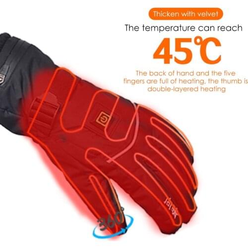 Winter Ski Outdoor Work USB Hand Glove Electric Heated Gloves With 2600/3000mAh Rechargeable Battery Cycling Motorcycle Gloves