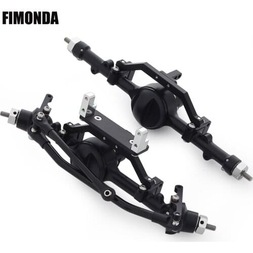 CNC Aluminum Alloy D90 Front Rear Axle Complete Set Black for 1/10 RC Crawler RC4WD Gelande II TF2 D110 Yota II Axels