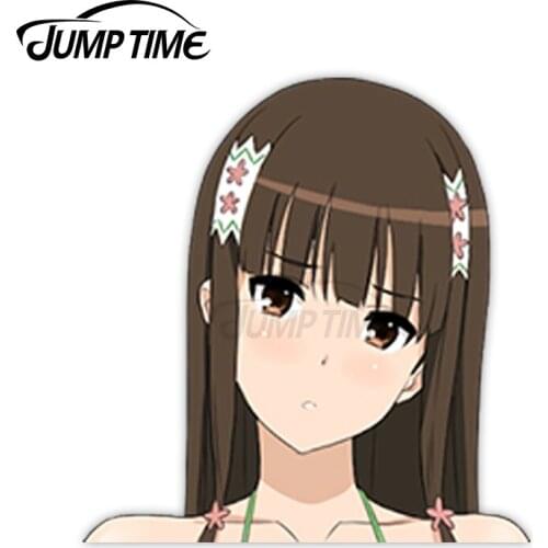 Jump Time Amagi Brilliant Park Kobori 10.2 Cute Anime Girl Peeker Vinyl Decal Window Waifu Car Stickers