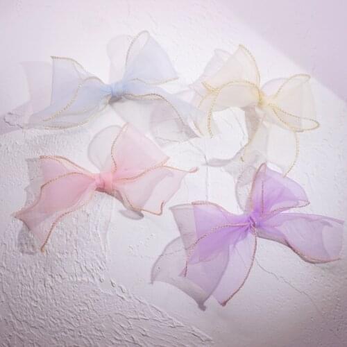 Fresh Bun Bowknot Hair Ring Simple Barrettes All-Match Hair Ties Duckbill Clip Headdress