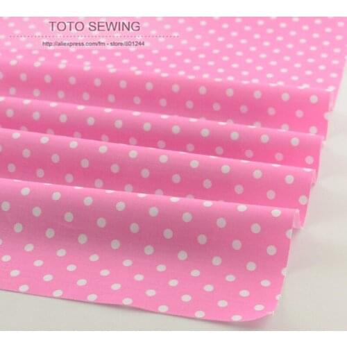 Dot patterns pink cotton fabric 50cmx160cm/piece tissu for bedding clothing baby quilting sewing patchwork fabric free shipping