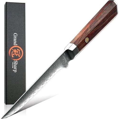 5.5 Inch Japanese Boning Knife Damascus Stainless Steel Kitchen Knife Cooking Tools Fish Filleting Cooking Tools GRANDSHARP