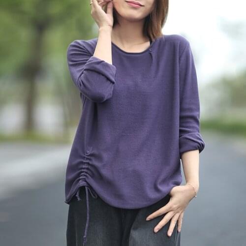 Women Autumn T-shirt Tops Ladies Solid Color Knitted Tops Female 2020 Spring Loose Tees Shirt Knitwear