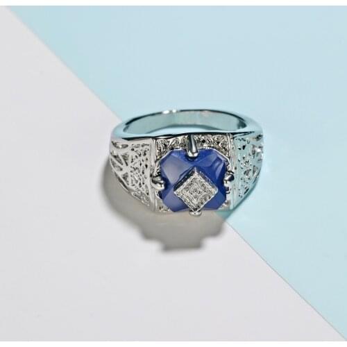 20pcs Vampire Diaries Caroline Ring Lapis Lazuli Filigree Daylight Rings for Women Caroline Forbes Cosplay Costume Resin Jewelry