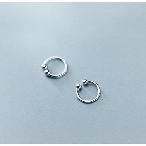 MloveAcc 925 Sterling Silver Circle Bead Ear Cuff Clip On Earrings for Women Fashion Girl Without Piercing Earings Jewelry