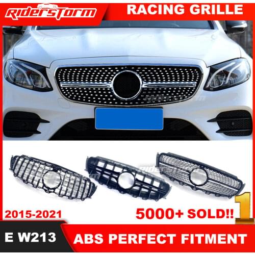 For mercedez benz W213 Sport Diamond grille ABS Black With Camera E-Class E200 E250 E300 E350 E400 E500 E550 E63 E260