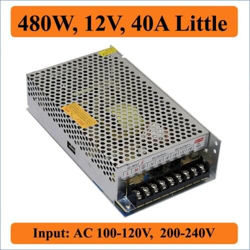 480W 12V 40A Little Switching power supply Voltage Input AC 100V-240V Transformer to Triple Output DC 12V LED strip lights bulb