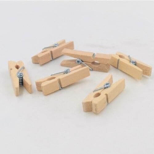 50Pcs 25mm Mini Natural Wooden Clips For Photo Clips Clothespin Craft Decoration Clips Pegs