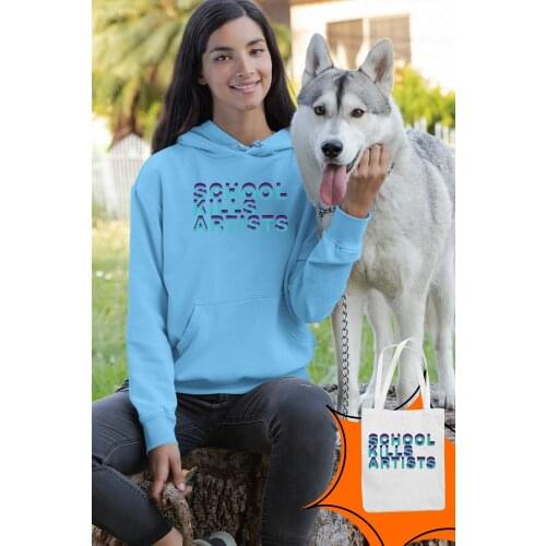 Angemiel Wear School Lion Blue Women 'S Hooded Sweatshirt Bags Kombin