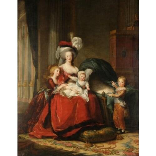 Free shipping classical court figure Mother child canvas prints oil painting printed on canvas home wall art decoration picture