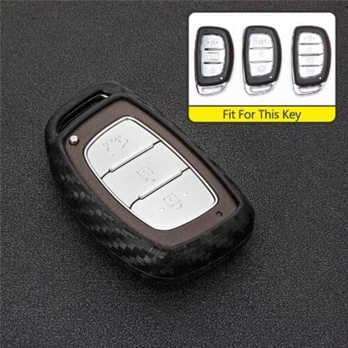 Car Key Case Cover Carbon Fiber Pattern Car Key Shell For Hyundai Hb20 I30 IX20 Verana Solaris Creta Getz IX25 IX35 IX45 I20 I30