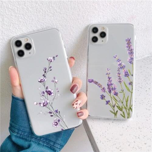 Lavender Purple Flower Case For Huawei P30 P20 P10 P40 Mate 30 20 10 Lite E Pro Plus Y6 Y7 Y9 P Smart Z 2019 2020 2021 Bag Funda