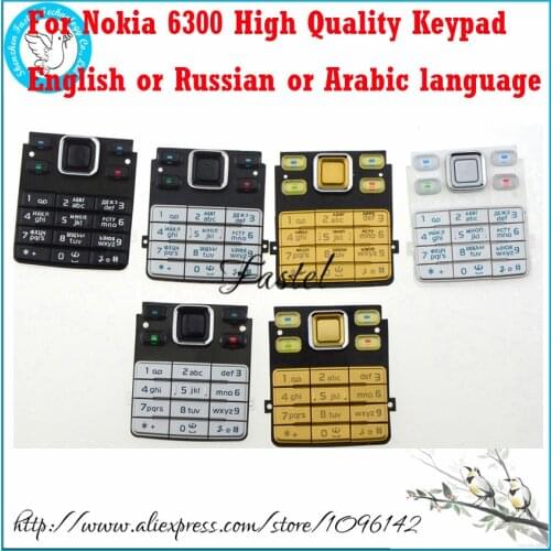 For Nokia 6300 Brandnew Mobile Phone Housing Keypad Cover English or Russian Arabic Language Keyboard